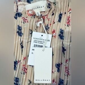 Melloday Pink Chiffon Floral Dress